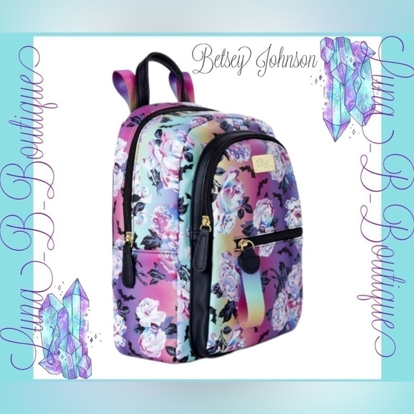 🆕🦄Luv Betsey by Betsey Johnson🦄Spooky Sky Floral Mid-Size Backpack🦄 - Picture 2 of 8